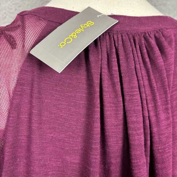 Style & Co Women's Lace-Trim Embroidered Top Berried Treasure 2XL NWT's. - Picture 8 of 11